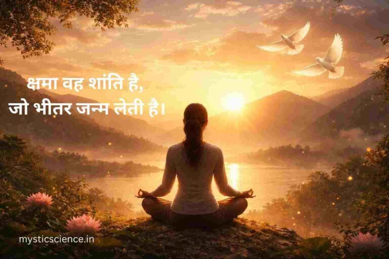 Power of forgiveness in life shown through inner peace, meditation and calm spiritual energy